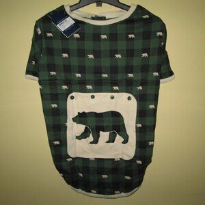 Forest Green Plaid with Polar Bears Dog Pajama